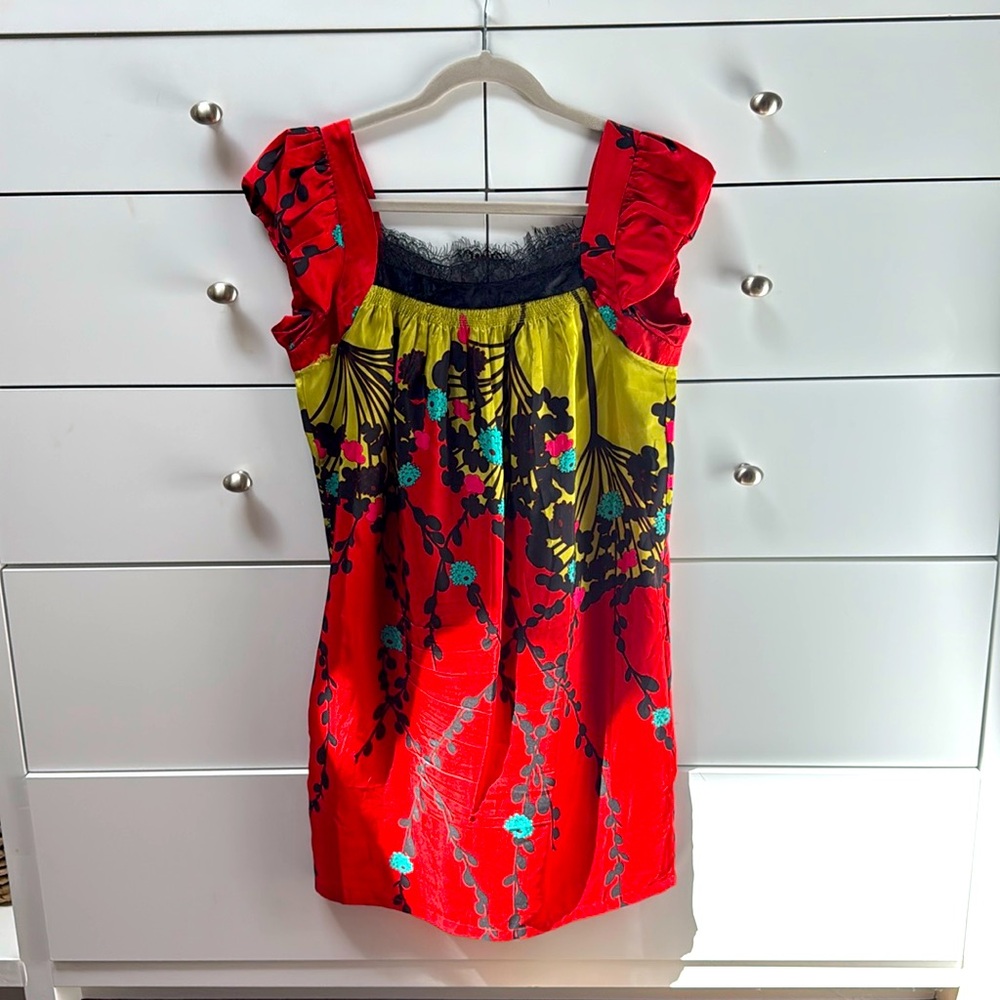 Hype Red and Yellow Floral Women’s Mini Dress